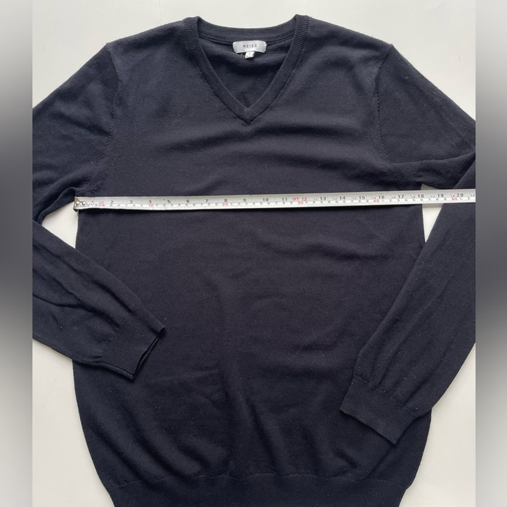 REISS Wool Sweater neck black dark navy small - Picture 2 of 5